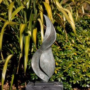 Bronze modern garden sculpture, 'Undulation', Limited edition, abstract garden sculpture, contemporary garden statue image 1