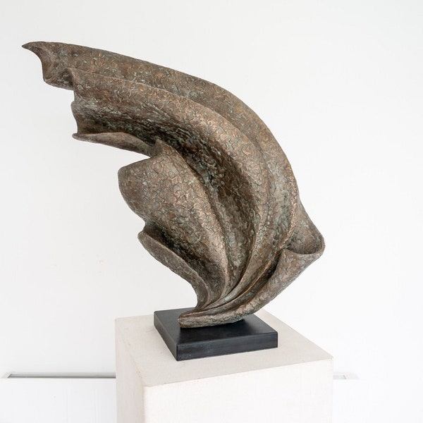 Bronze Modern garden sculpture, 'Wave', Limited edition sculpture, abstract sculpture, large garden statue, contemporary yard sculpture