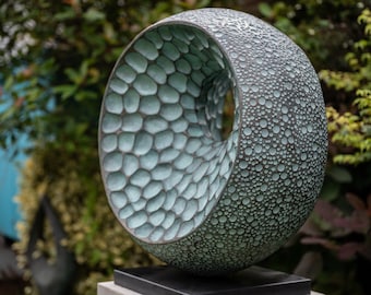 Abstract tuinbeeld, 'Abstract Form II', Limited edition, eigentijds bronzen beeld, modern tuinbeeldhouwwerk cadeau