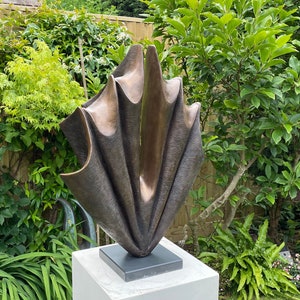 Large modern garden sculpture, Unwavering bronze sculpture, outdoor abstract sculpture, contemporary sculpture, yard statue image 5