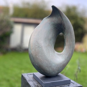 Large contemporary bronze sculpture, Fiji Garden Sculpture, abstract sculpture, modern sculpture, outdoor sculpture, modern garden statue image 1