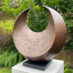Contemporary garden sculpture, Sunset Sculpture, bronze garden sculpture, abstract sculpture, contemporary yard statue image 1