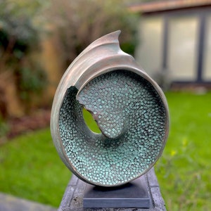 Large abstract bronze sculpture, Fiji Garden Sculpture, modern sculpture, outdoor sculpture, modern garden statue image 1