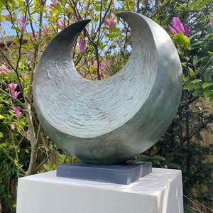 Modern garden sculpture, bronze outdoor garden statue, yard decor statue, abstract bronze sculpture, modern garden statue, Sunset sculpture