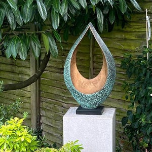 Outdoor sculpture modern, garden sculpture bronze, abstract outdoor sculpture, yard sculpture bronze &#39;Together&#39; sculpture UK