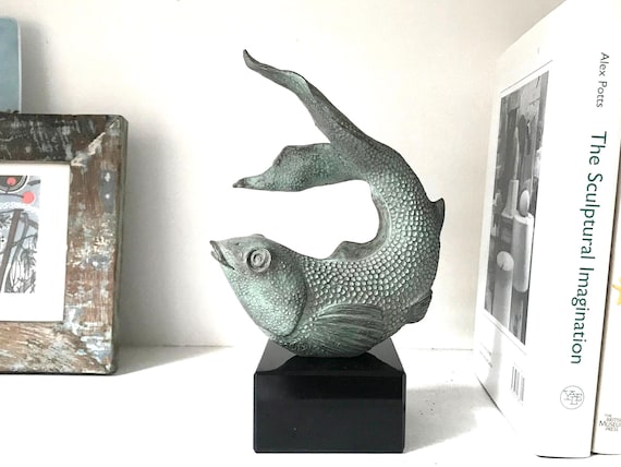 Koi fish sculpture, Bronze limited edition Sculpture, fish garden ornament, Koi Fish Art