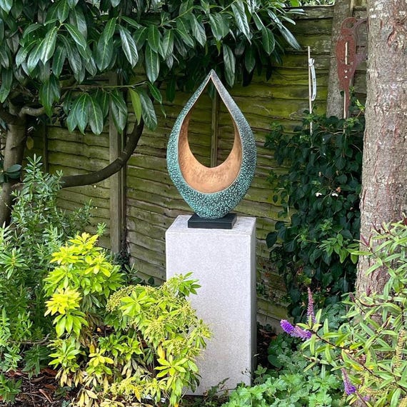 Together Sculpture – Modern Abstract Bronze Garden Sculpture | Contemporary Outdoor Art for Home & Garden | 70cm / 28in. height