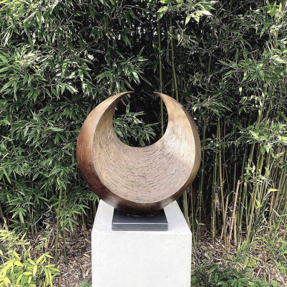 Modern garden sculpture, abstract bronze garden sculpture, organic art statue, contemporary yard statue, 'Sunset' Sculpture