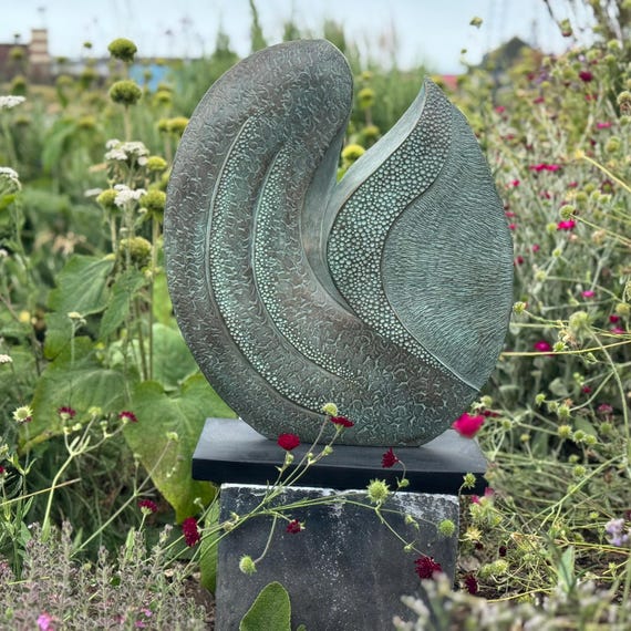 Outdoor modern sculpture, bronze abstract garden sculpture, contemporary garden statue, garden design sculpture, 'Meander' sculpture
