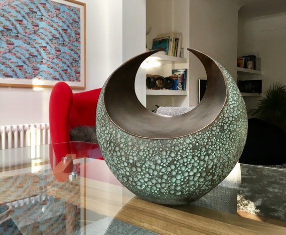 Modern sculpture UK, abstract handmade sculpture, garden decor sculpture, 'Curvation'