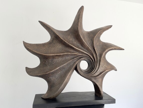 'Ocean' large abstract sculpture, bronze and resin, numbered with signed certificate