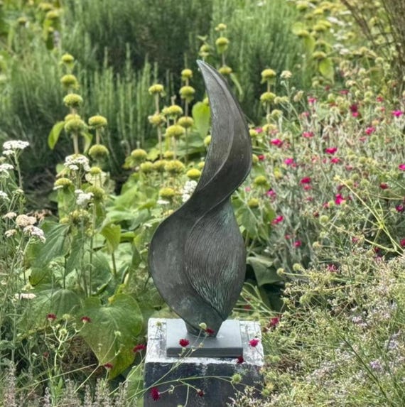 Outdoor garden sculpture: bronze and resin modern 66cm garden statue, Limited Edition