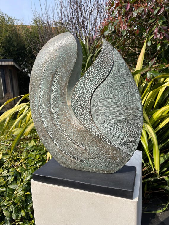 Outdoor modern sculpture, bronze abstract garden sculpture, contemporary garden statue, garden design sculpture, 'Meander' sculpture