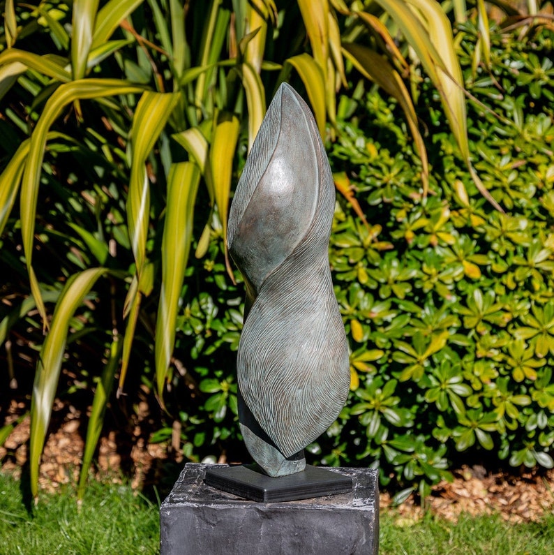 Bronze modern garden sculpture, 'Undulation', Limited edition, abstract garden sculpture, contemporary garden statue image 7
