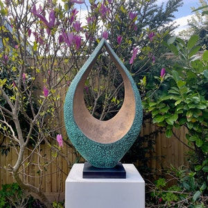 Large contemporary garden sculpture, 'Together' sculpture, abstract bronze sculpture, yard statue image 6