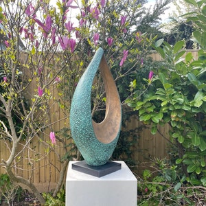 Large contemporary garden sculpture, 'Together' sculpture, abstract bronze sculpture, yard statue image 7