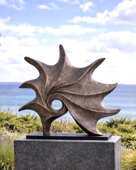 Garden sculpture modern, Large bronze abstract statue: 73cm x 81cm, (29in x 33in), Ocean