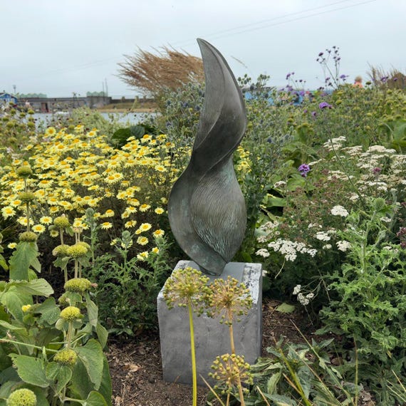 Organic garden sculpture, abstract bronze garden sculpture, contemporary garden statue, 'Undulation', Limited edition sculpture