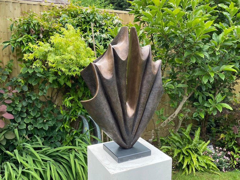 Large modern garden sculpture, Unwavering bronze sculpture, outdoor abstract sculpture, contemporary sculpture, yard statue image 5