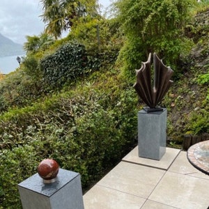 Large modern garden sculpture, Unwavering bronze sculpture, outdoor abstract sculpture, contemporary sculpture, yard statue image 4