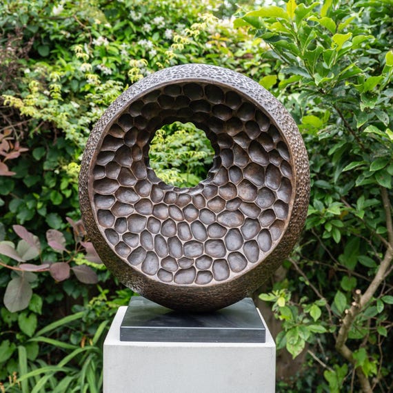 Outdoor sculpture, Large bronze abstract: 58cm x 56cm garden statue