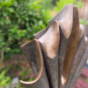 Large modern garden sculpture, Unwavering bronze sculpture, outdoor abstract sculpture, contemporary sculpture, yard statue image 8