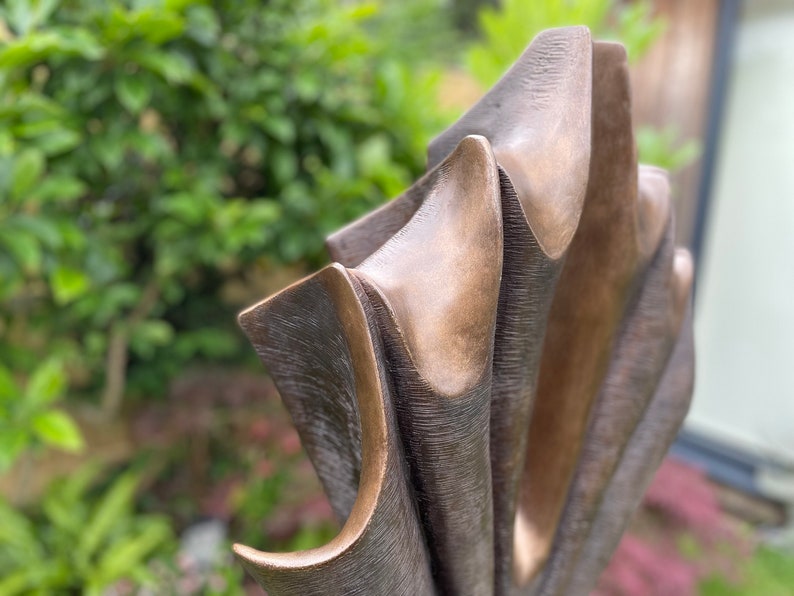 Large modern garden sculpture, Unwavering bronze sculpture, outdoor abstract sculpture, contemporary sculpture, yard statue image 8