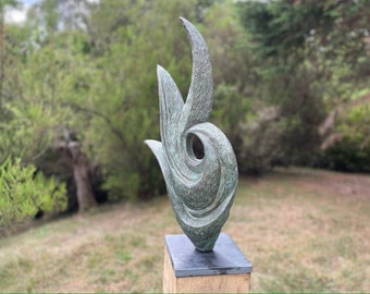 Bronze modern garden sculpture, 'Rise', Limited edition, abstract sculpture, contemporary sculpture, modern yard statue