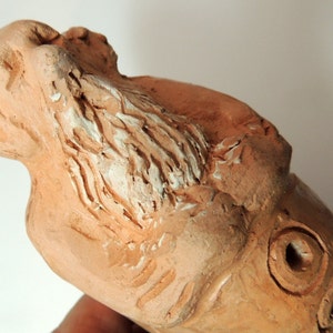 Pipe flute handmade Old Man blow pipe clay whistle Instrument folk art