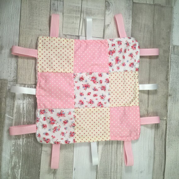 Items similar to Taggie Blanket, Baby Girl, Taggy Blanket, Baby Taggies