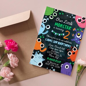 Cartão de aniversário de monstro caprichoso - Cartão artesanal exclusivo para todas as idades