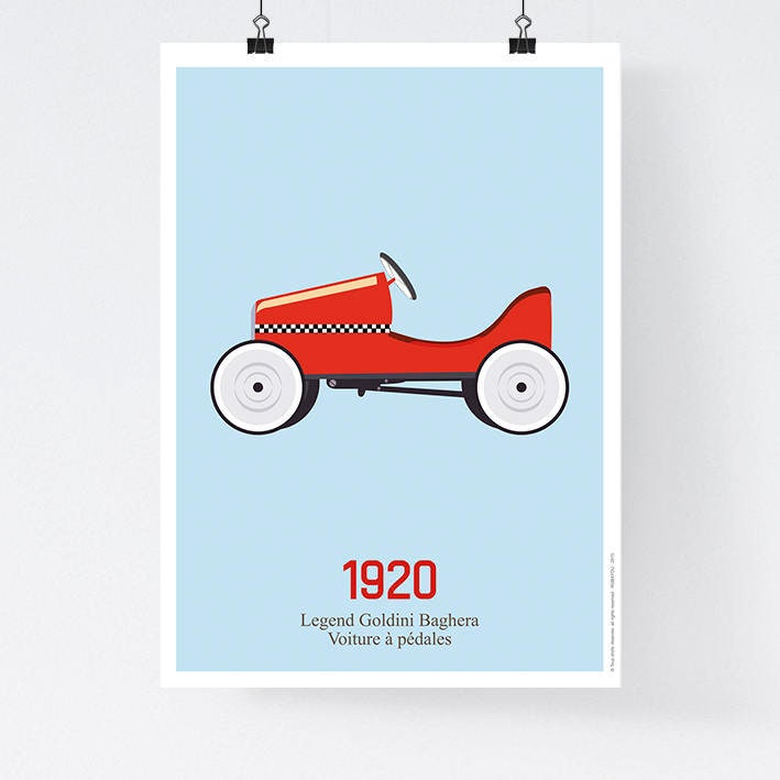 Les Plus Belles Affiches Pour Enfant avec Les Voiture à Pédales Vintage et Rétro