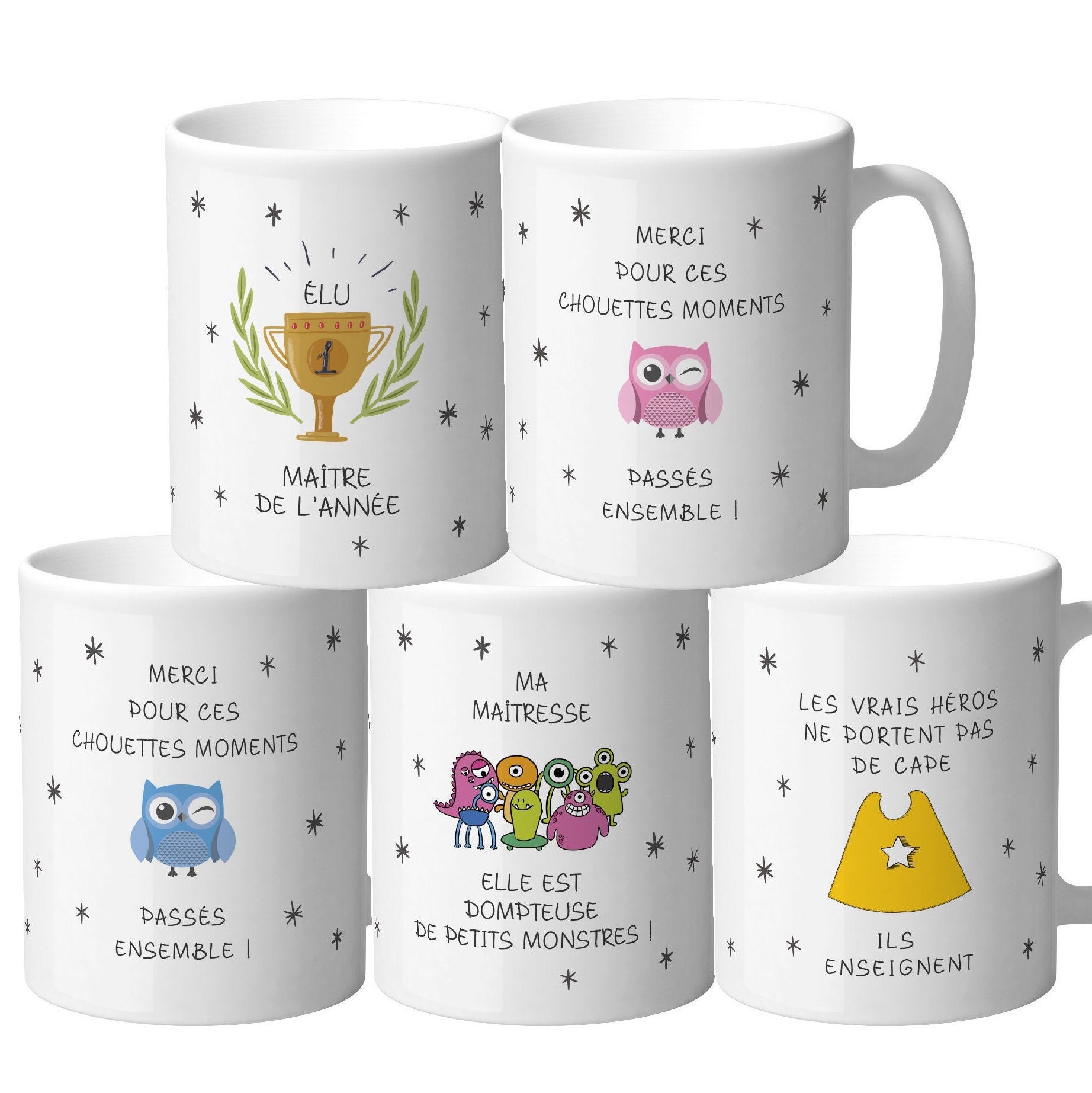 Les Plus Jolis Mugs à Personnaliser Pour Un Cadeau de Maîtresse. Idée Personnalisé École. Tasse Chou