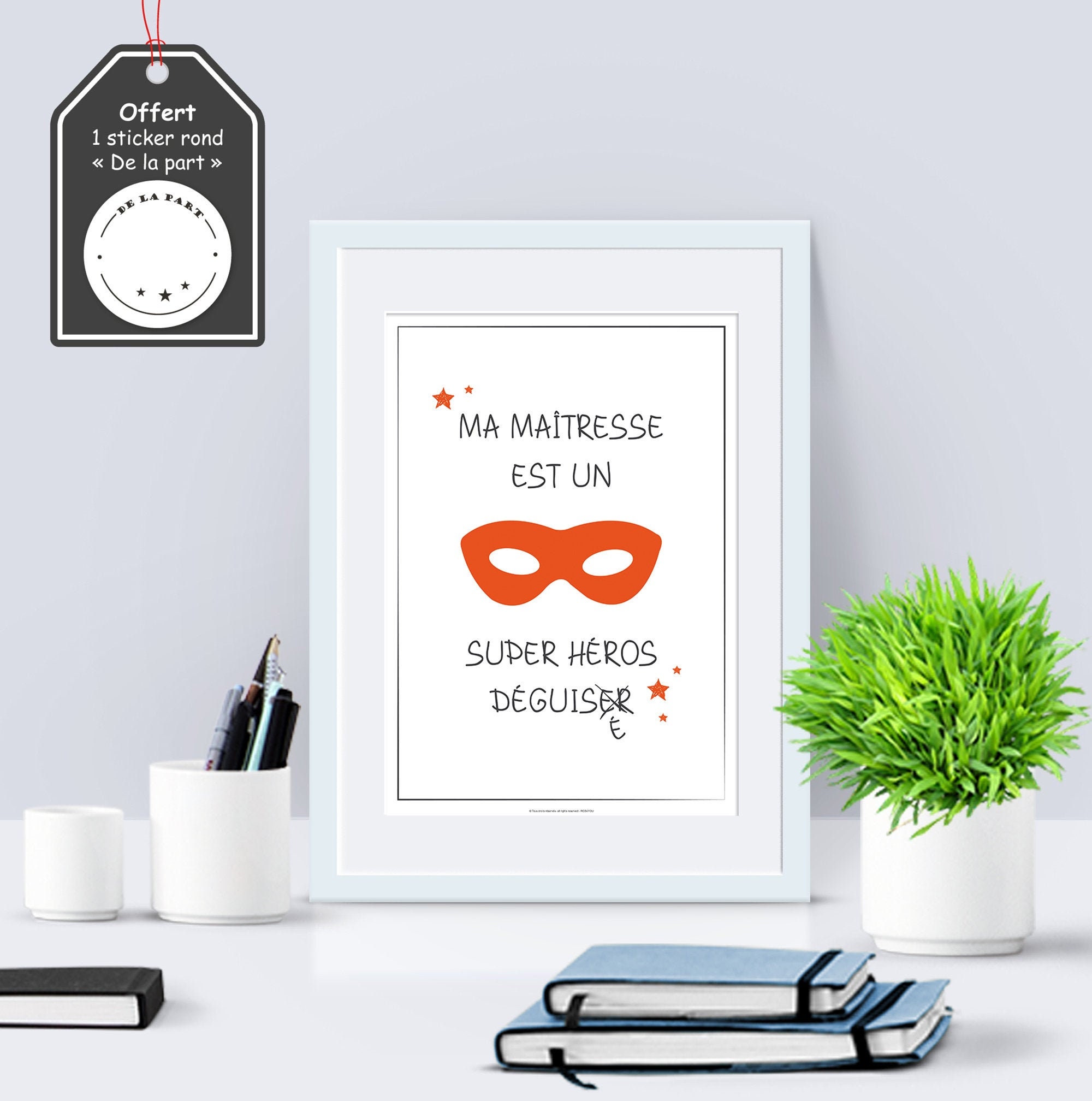 Cadeau Maîtresses et Maîtres Des Écoles, Crèches, Nounous... Affiche A4 Colorée