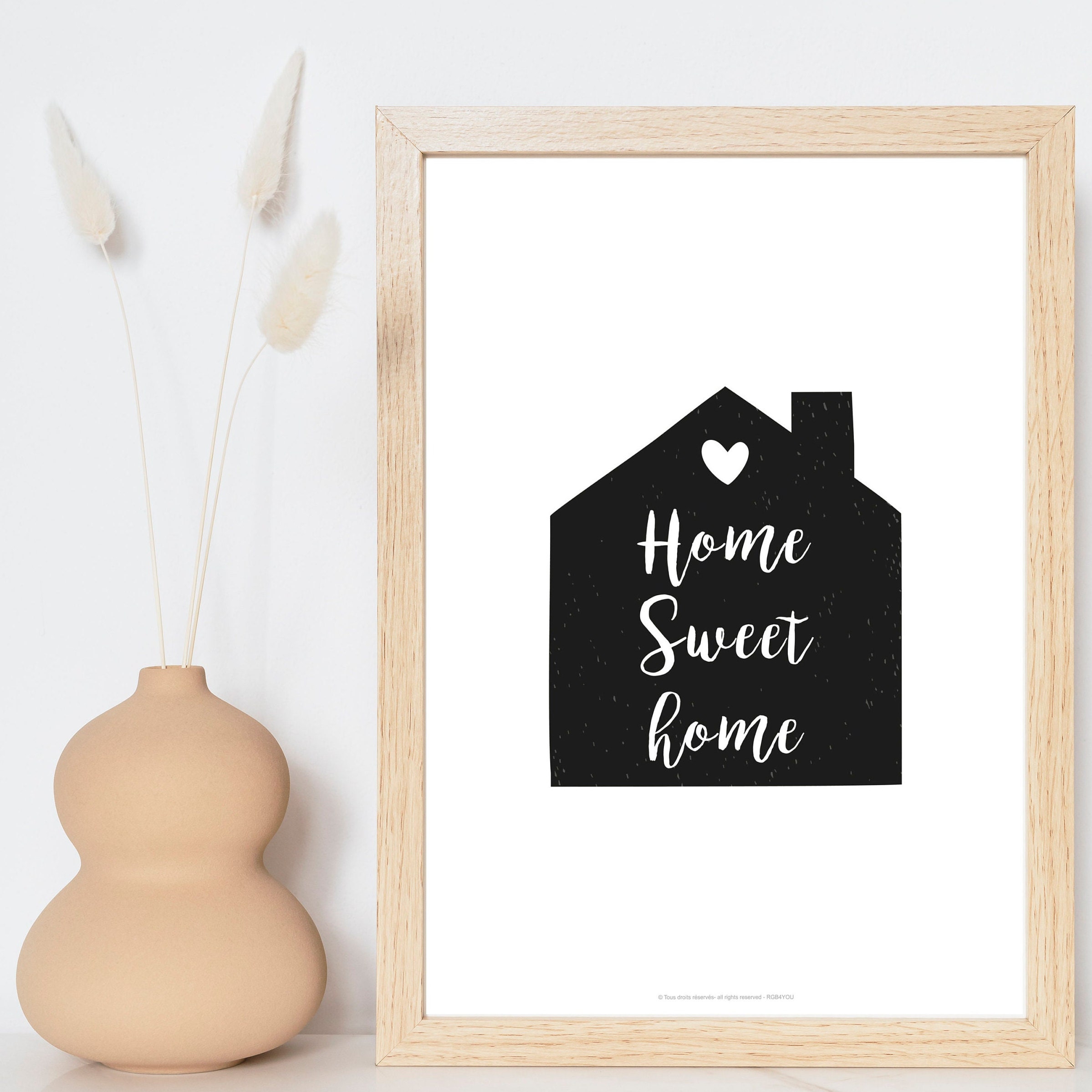 Affiche à Encadrer. Poster Murale. Collection La Maison Du Chat/Bienvenue Chez Mon Chat. Format A4.