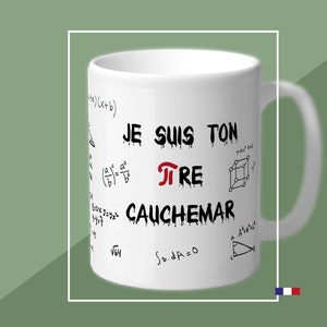 Mug à personnaliser, en céramique, spécial professeur, maitre, enseignant. Illustration au choix, français, anglais ou mathématiques.