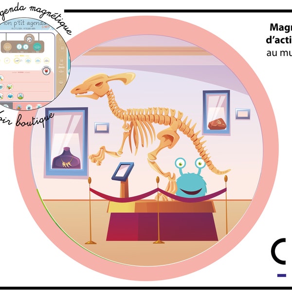 Extra flat magnet - 3.2 cm in diameter - different models - Educational game for children. At the museum...