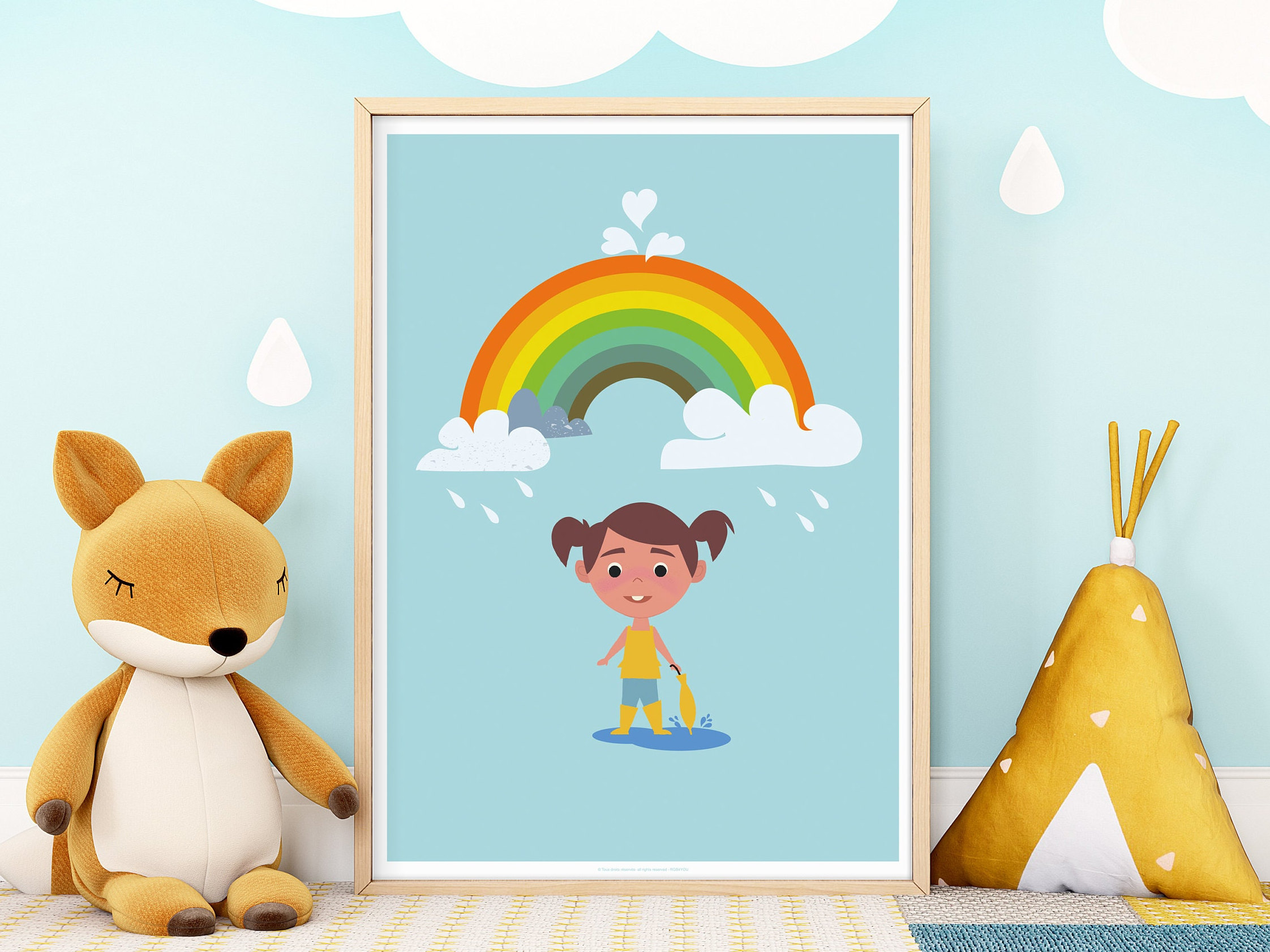 Affiche Murale Pour Chambre d'enfants. Poster Illustration Enfant. Cadeau Filles ou Garçons.