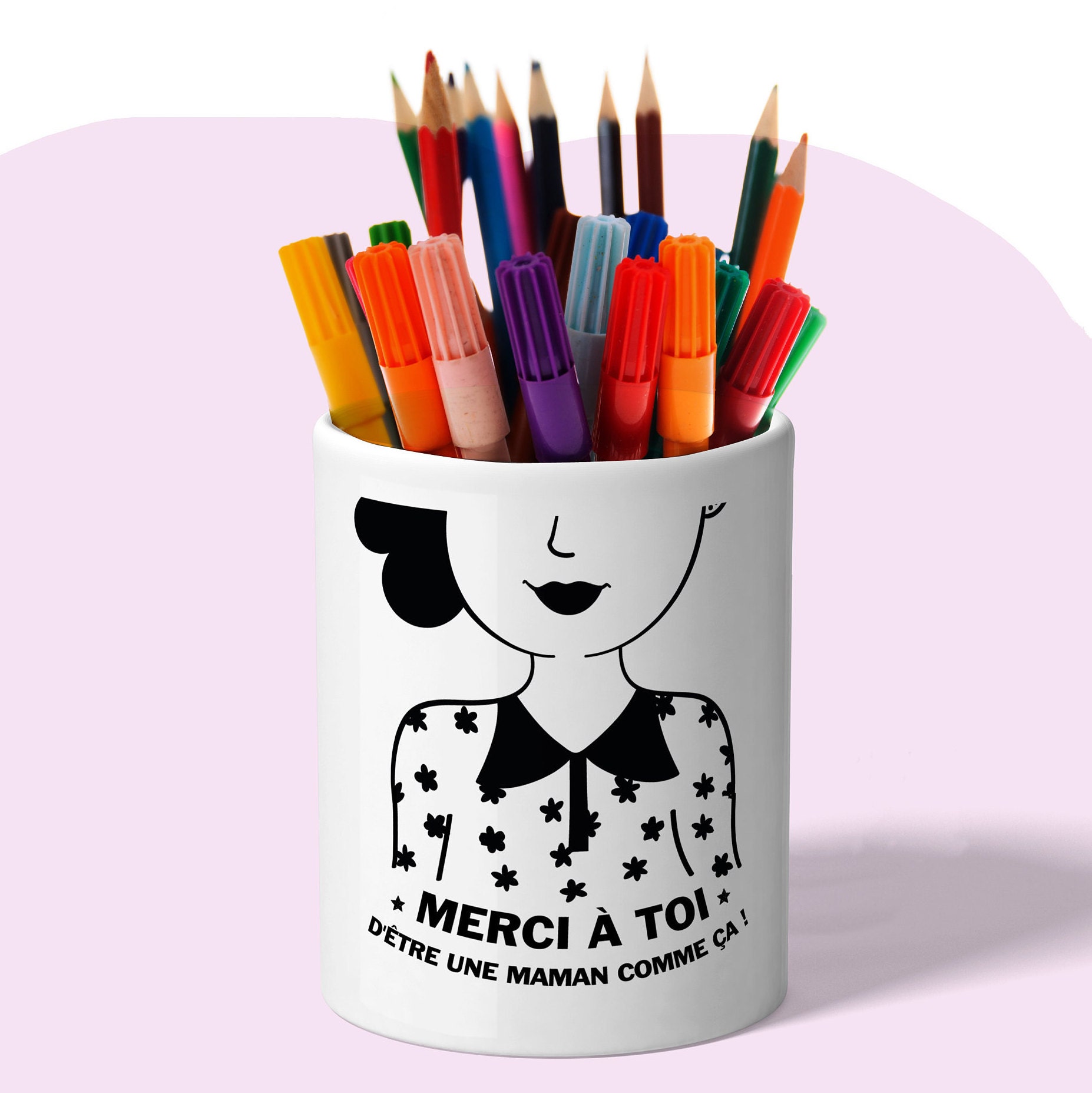 Cadeau Pour Elle et Lui. Les Plus Jolis Pots à Crayons Les Papas Mamans. Cadeau Original Design Le B