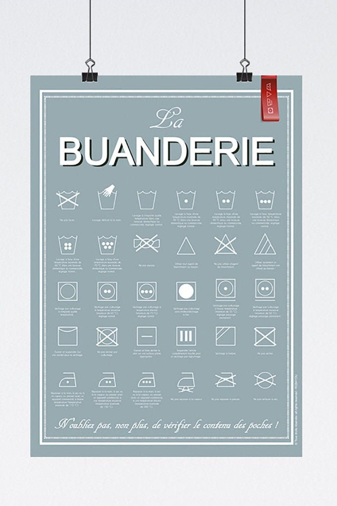 Affiche Papier sur Le Thème de La Buanderie - Idée Cadeau Décoration Mural. Ces Tâches Qui Nous en F