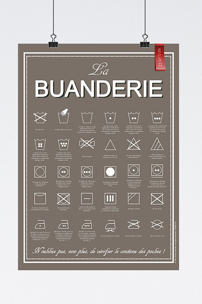 Affiche Papier sur Le Thème de La Buanderie - Idée Cadeau Décoration Mural. Ces Tâches Qui Nous en F