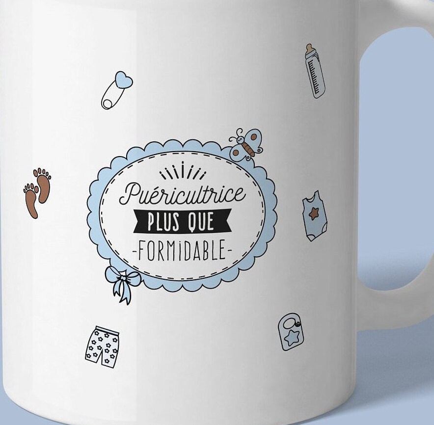 Mug Idée Cadeau à Personnaliser Pour Le Personnel Crèche et Puériculture, Nourrice... Personnalisati