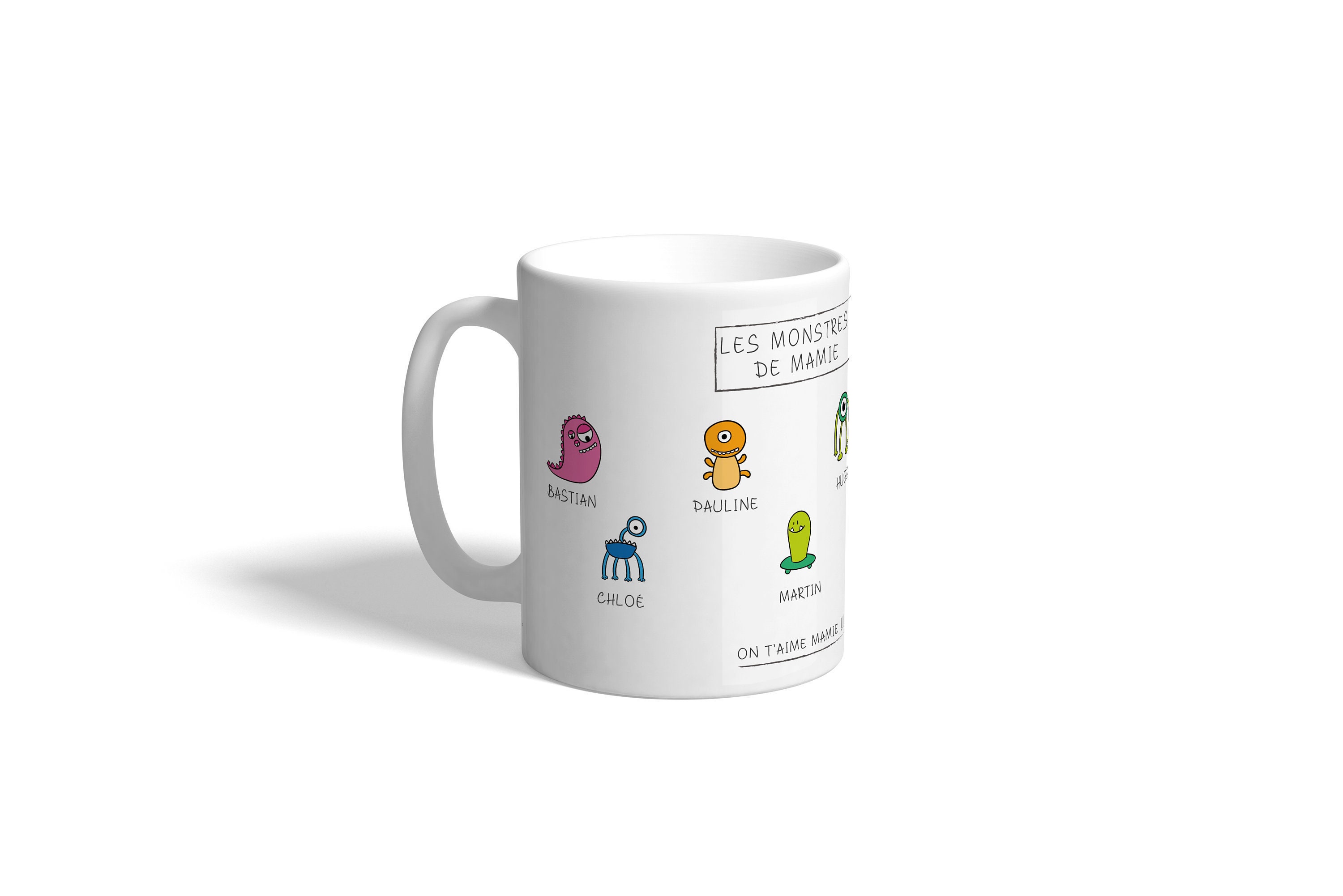 Mug Mamie et Ses Monstres - Cadeau Personnalisable Pour Les Grands-Parents Fête, Anniversaire, Cadea