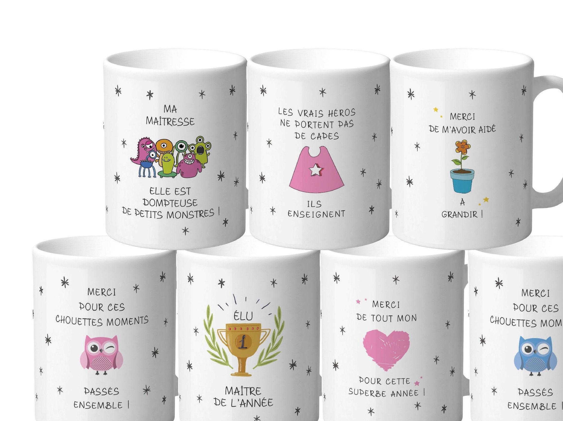 Les Plus Jolis Mugs à Personnaliser sur Le Thème de L'école. Idée Cadeau Tasse Maitre ou Maitresse d