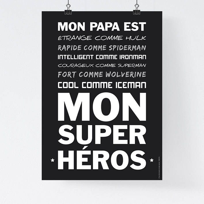 Carte Mon Papa Super Héros