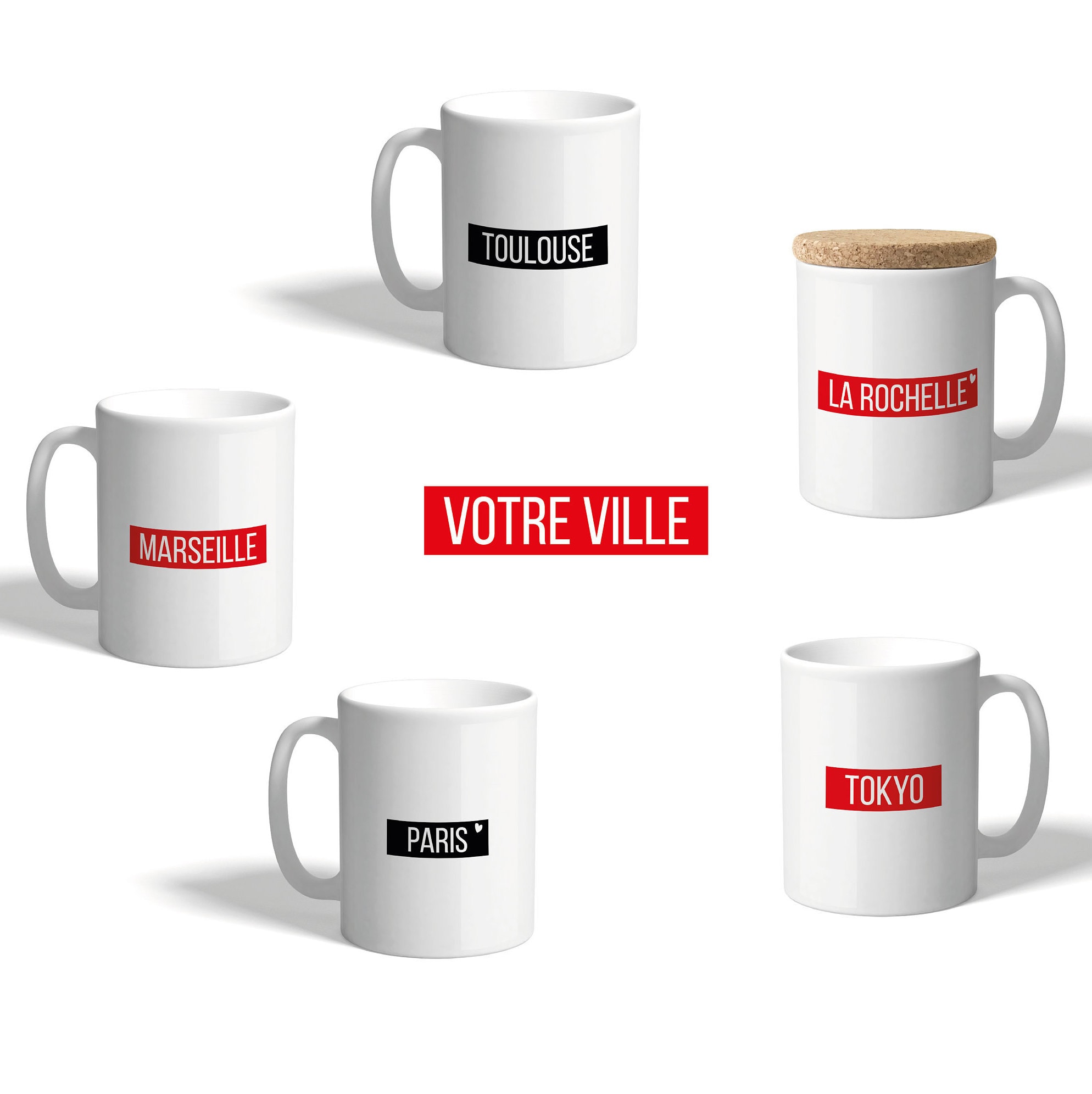 Mug à Personnaliser. Les Plus Jolis Mugs sur Le Thème Du Voyage et Des Villes Françaises. en Option,