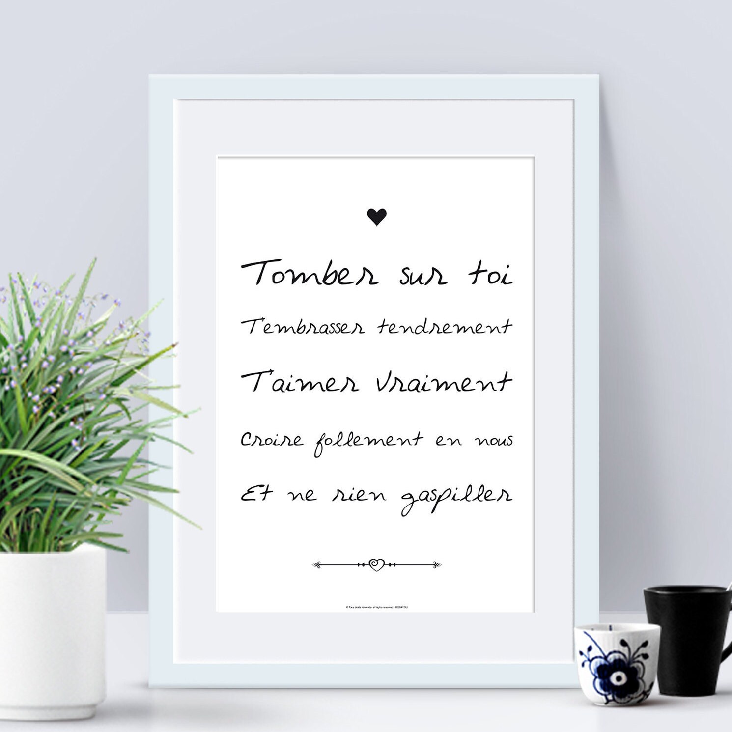 Affiche Tomber sur Toi...thème Déclaration et Citation d'amour Love Je T'aime