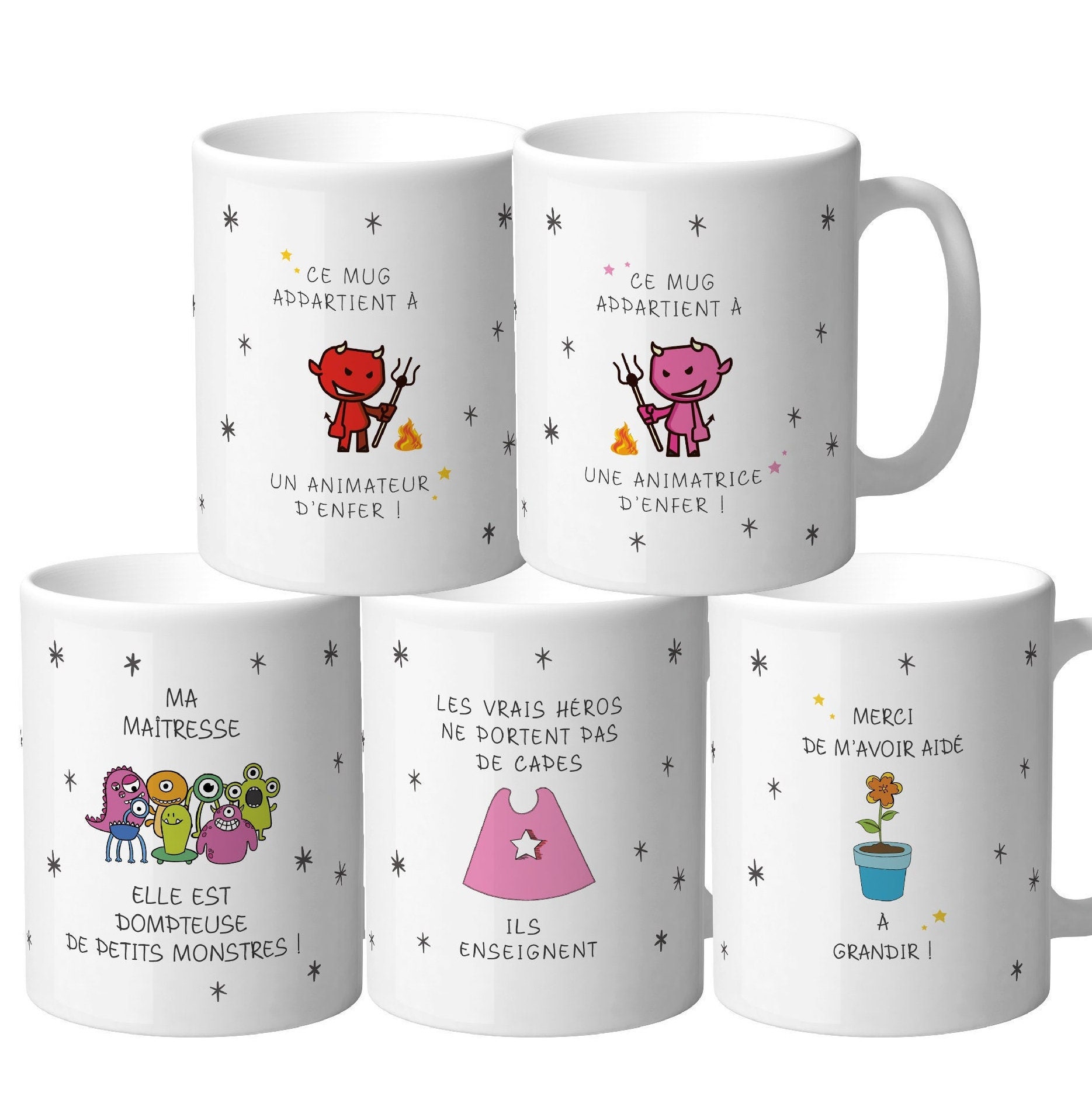 Nombreux Choix de Motifs Pour Ces Jolis Mugs sur Le Thème L'école. Un Grand Merci à Nos Maîtresses e