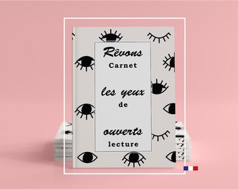 Carnet de lecture A5, carnet de lecture français - Couverture rigide - Livre de critique de livre - Cadeau fête des grands-mères