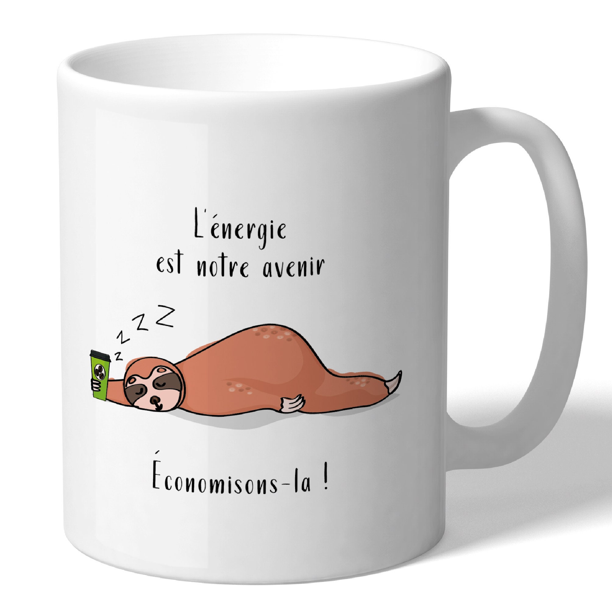 Les Plus Beaux Mugs Humoristiques. Cadeau Pour Collègue. Tasse Personnalisable. Illustration Paresse